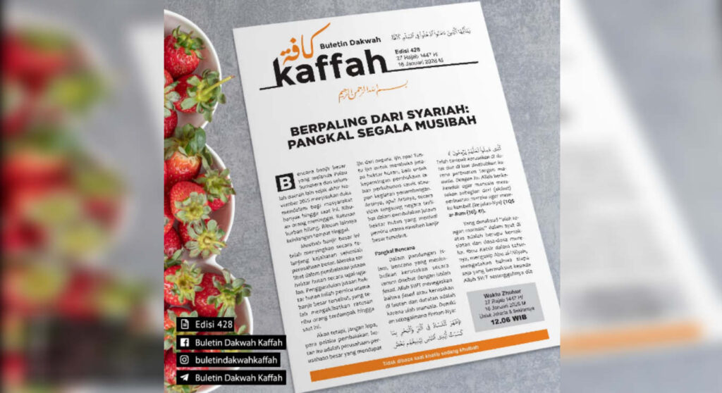 Buletin Kaffah Edisi 428 (27 Rajab 1447 H/16 Januari 2026 M). (Ilustrasi: Dok RUZKA INDONESIA)