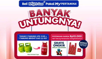 Konsumen dapat mengikuti program trade-in dengan menukarkan 2 tabung LPG 3 Kg menjadi 1 tabung Bright Gas 5,5 Kg secara gratis, belum termasuk isi gas. (Ilustrasi: Dok RUZKA INDONESIA)