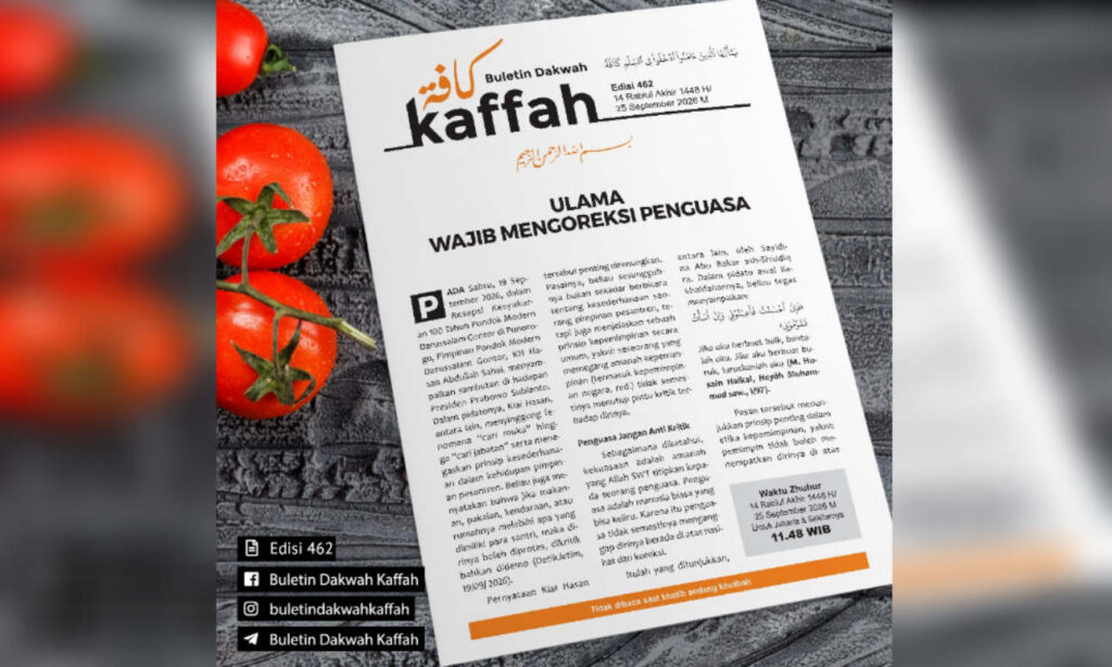 Buletin Kaffah Edisi 462 (Jumat, 14 Rabiul Akhir 1448 H/25 September 2026 M). (Ilustrasi: Dok RUZKA INDONESIA)