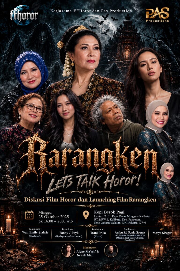 Flayer Diskusi Film Horor dan Launching Film Rarangken. (Foto: Dok RUZKA INDONESIA)